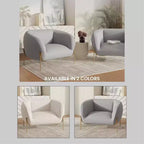 Modern Velvet Accent Chair - Single-Seater Sofa with Gold Iron Legs and Contoured Backrest