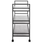 3-Tier Bar Serving Cart with Faux Marble Shelves and Casters