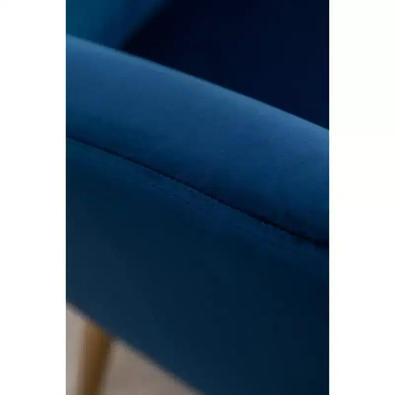 Velvet Button-Tufted Wing Back Accent Chair, Blue