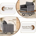Ensemble de canapé convivial d’extérieur Ovios Tampa en résine tressée, 8 pièces, avec fauteuils pivotants et coussins