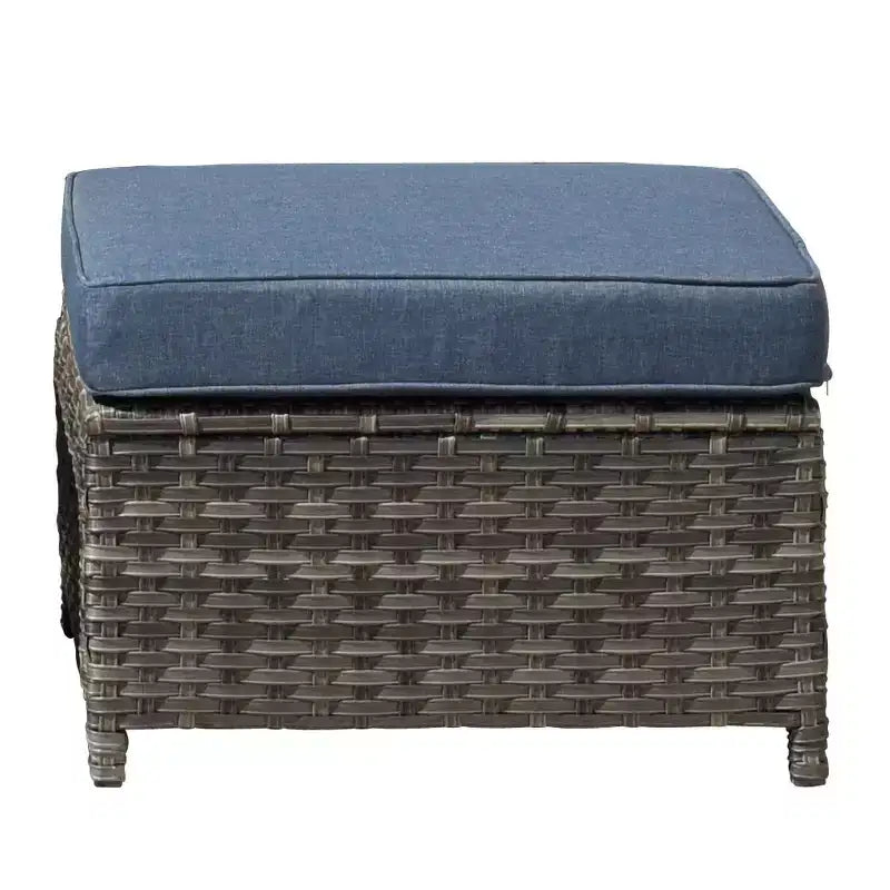 Ensemble de canapé convivial d’extérieur Ovios Tampa en résine tressée, 8 pièces, avec fauteuils pivotants et coussins