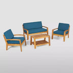 Set da conversazione da patio Grenada in acacia, 4 pezzi - Christopher Knight Home