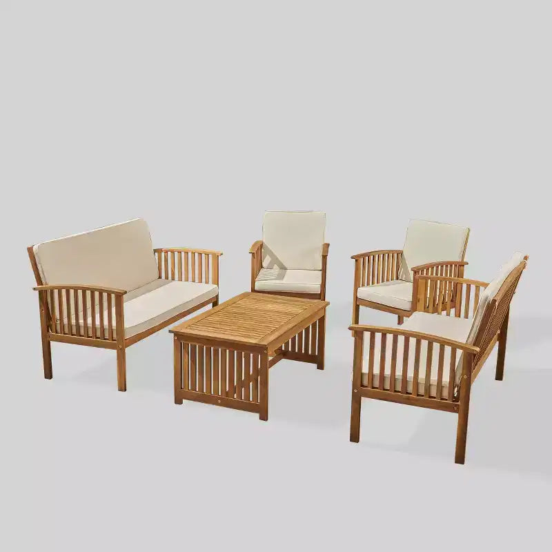 Carolina 5-teiliges Sofaset aus Akazienholz – Christopher Knight Home: