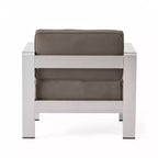 Cape Coral 5-teiliges Sitzgruppen-Set aus Aluminium und MGO mit Feuerstellentisch – Christopher Knight Home