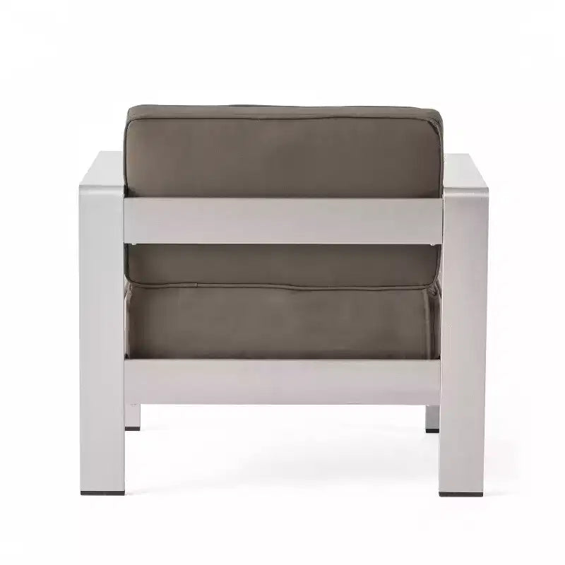 Cape Coral 5-teiliges Sitzgruppen-Set aus Aluminium und MGO mit Feuerstellentisch – Christopher Knight Home