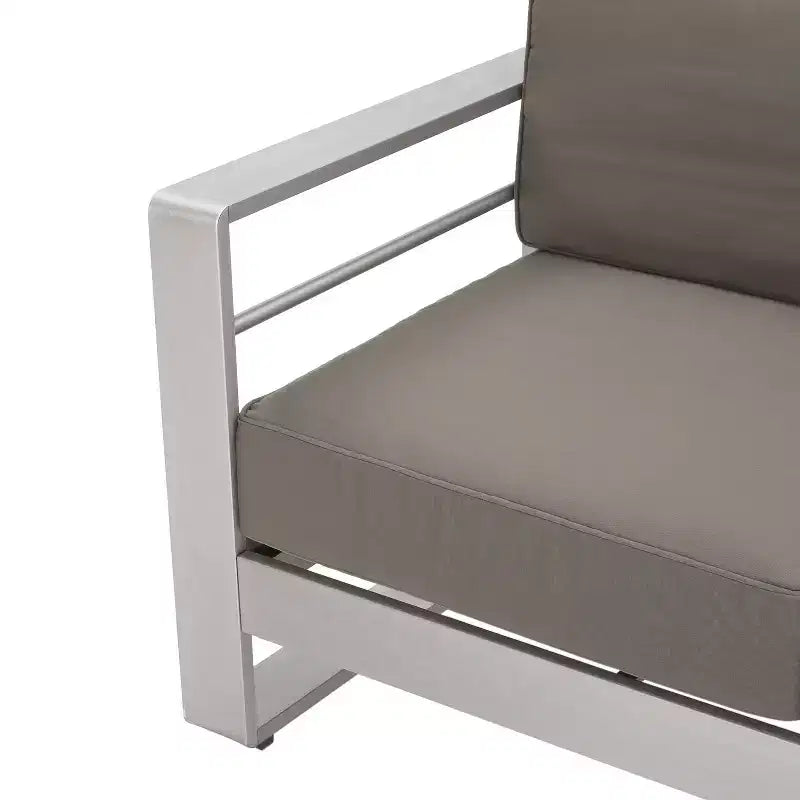 Cape Coral 5-teiliges Sitzgruppen-Set aus Aluminium und MGO mit Feuerstellentisch – Christopher Knight Home
