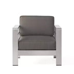 Cape Coral 5-teiliges Sitzgruppen-Set aus Aluminium und MGO mit Feuerstellentisch – Christopher Knight Home