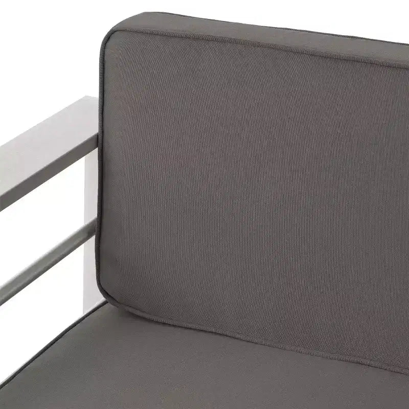 Cape Coral 5-teiliges Sitzgruppen-Set aus Aluminium und MGO mit Feuerstellentisch – Christopher Knight Home