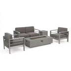 Cape Coral 5pc Aluminum and MGO Seating Set with Fire Table - Christopher Knight Home